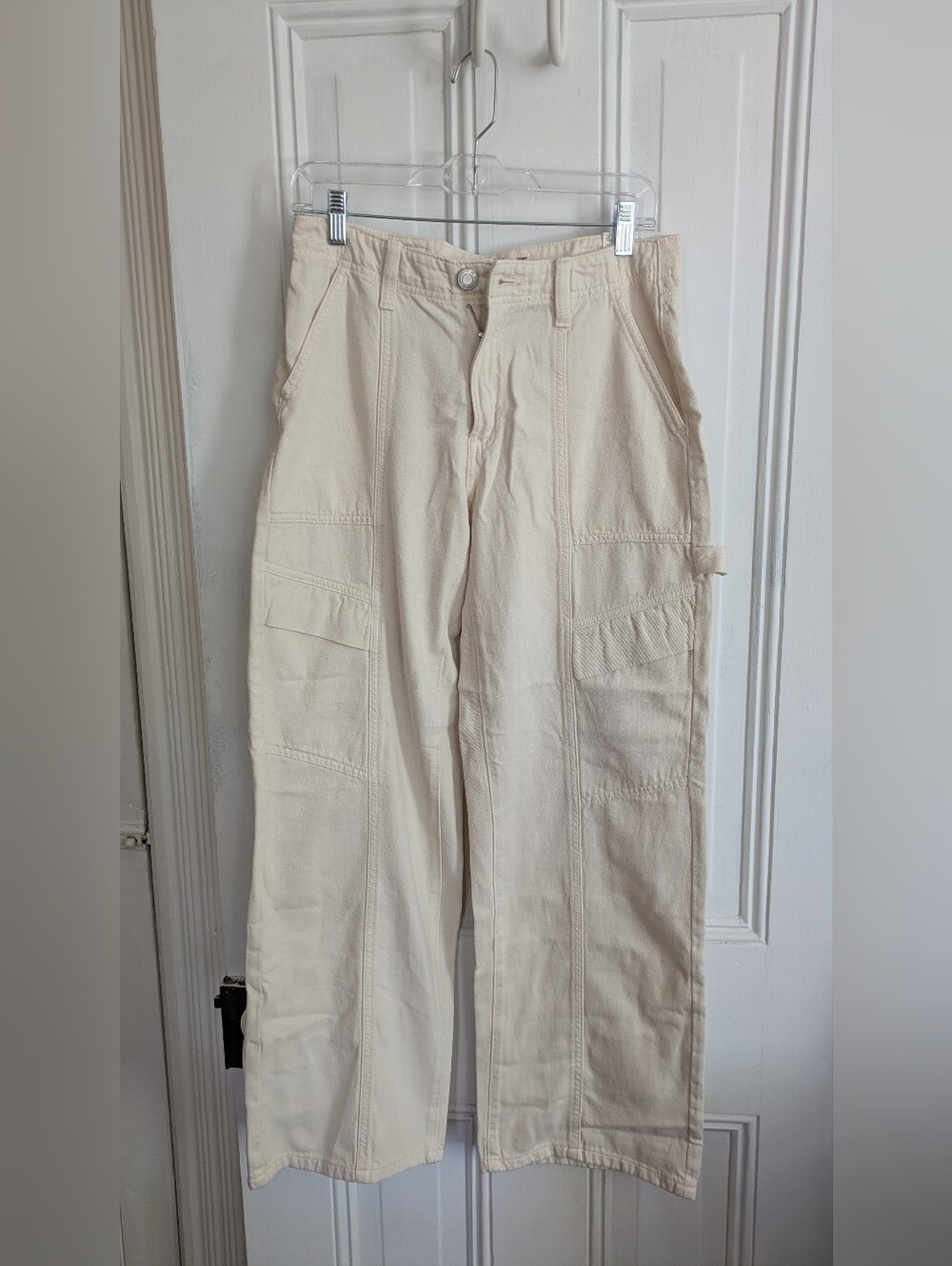 NWT Low-rise Carpenter Pants - Cream White Ivory - Juniors Size 7 / 28W